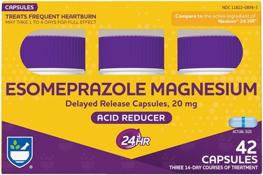 Rite AidAcid Reducer Esomeprazole Magnesium 20 mg  14 Capsules 3 Pack 42 Count Total  Heartburn Relief