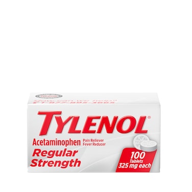 Tylenol Regular Strength Tablets Acetaminophen Pain Reliever  Fever Reducer 100 ct