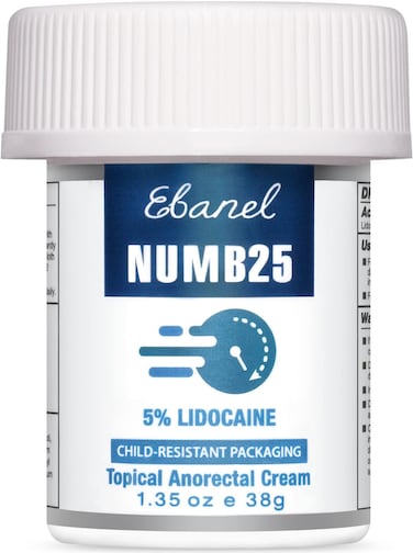 Ebanel 5 Lidocaine Numbing Cream Pain Relief Cream Burn Itch Cream Numb25 Topical Anesthetic Lidocaine Cream Maximum Strength with Vitamin E for Local and Anorectal Uses Hemorrhoid Treatment