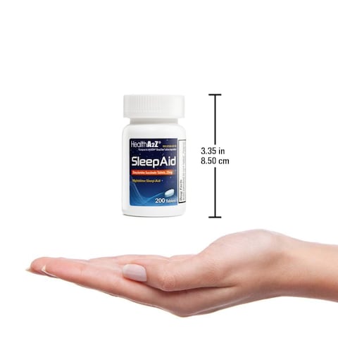 HealthA2Z Sleep Aid  Doxylamine Succinate 25mg  Non HabitForming 200 Counts Pack of 1