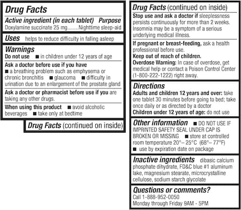 HealthA2Z Sleep Aid  Doxylamine Succinate 25mg  Non HabitForming 200 Counts Pack of 1