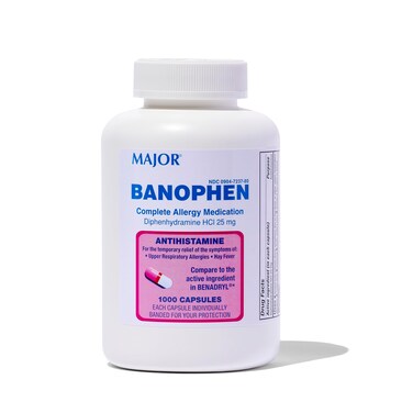 MAJORBanohpen  Complete Allergy Medication  Diphenhydramine HCI 25 Mg  Antihistamine  1000 Capsules