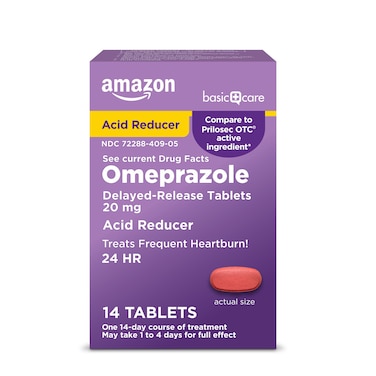 Amazon Basic CareOmeprazole Delayed Release Tablets 20 mg Acid Reducer 14 Count Packaging may vary
