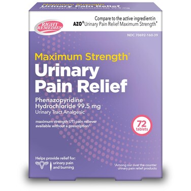Urinary Pain Relief Phenazopyridine HCl 995mg Tablets  Maximum Strength OTC for Fast Relief of UTI Pain Burning and Bladder discomfort  Generic AZO Maximum Strength 72 Count
