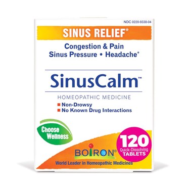 Boiron Sinuscalm Tablets for Sinus Pain Relief Runny Nose Congestion Sinus Pressure Headache  120 Count Pack of 1