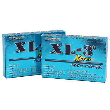 Xtra Cold  Cough Helps Relieve Cough and Cold Symptoms 2Pack Boxes