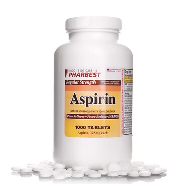 Aspirin 325 mg  Regular Strength  1000 Count Uncoated Tablets