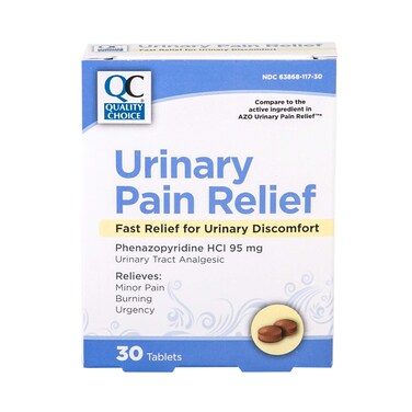 Quality Choice Standard Urinary Pain Relief Tablets 30 Count Each Compared to AZO 1 Pack