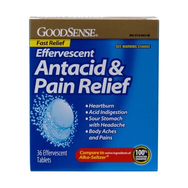 Goodsense Effervescent Antacid and Pain Relief Blue 36 Count