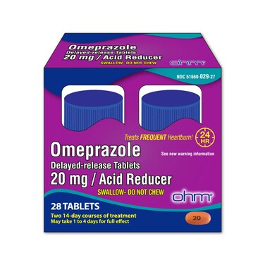 Ohm Omeprazole Tablets DelayedRelease Tablets 20mg Acid Reducer 28 Tablets