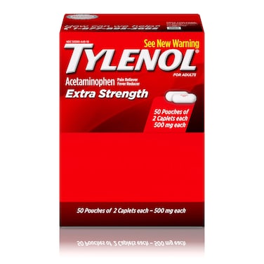 Tylenol Extra Strength Caplets with Acetaminophen Pain Reliever  Fever Reducer 2Pack of 50 ct