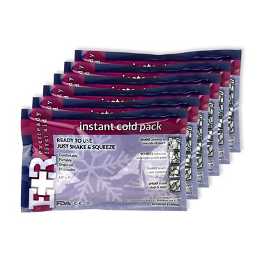 Ever Ready First Aid Disposable Cold Compress Therapy Instant Ice Pack for Injuries 45 x 7  6 Pack