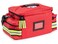 Scherber First Responder FullyStocked Professional Essentials EMTEMS Trauma Kit  HSAFSA Approved  Reflective Bag w8 Zippered Pockets  Compartments  200 First Aid Supplies  Red