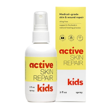 Active Skin Repair Kids First Aid Spray NonToxic Natural Antiseptic for Minor Cuts Wounds Scrapes Rashes Sunburns and Other Irritations 3oz Spray