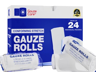 Gauze Rolls Pack of 24  Premium Quality Lint and LatexFree 4 inches x 41 Yards Conforming Stretch Bandages Designed for Effective Wound Care  Comfort  Ideal for use as a Mummy wrap