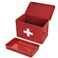Plexon First Aid Supplies Bin 85 Metal Medicine Storage Tin First Aid Box Organizer Red First Aid Kit