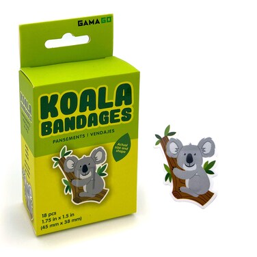 GAMAGO Koala Bandages for Kids  Kidults  Set of 18 Individually Wrapped Self Adhesive Bandages  Sterile LatexFree  Easily Removable  Funny Gift  First Aid Addition