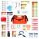Dixie EMS First Responder Fully Stocked Trauma First Aid Kit  Orange