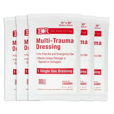 Ever Ready First Aid MultiTrauma Sterile NonWoven Dressing 12 x 30  5 Count