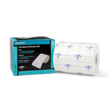 Medline MedFix Dressing Retention Tape with SRelease Liner Secures Primary Dressings and Medical Appliances 4 x 11 yd