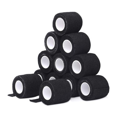 Self Adhesive Bandage Wrap 2 x 5 Yards 12 Rolls Elastic Self Adhesive Tape Sports Wrap Tape Breathable Flexible Stretchy Cohesive Bandage for First Aid Sprains Protection