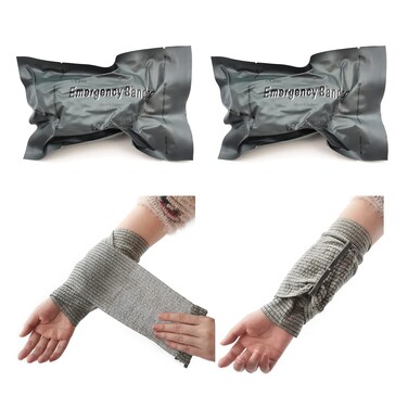 2 Pack Israeli Emergency Bandage Vacuum Sealed Medical Compression BandageTrauma Wound Dressing SelfAdhesive Combat Tactical First Aid Kit 4 inches 2pcs 4 inches