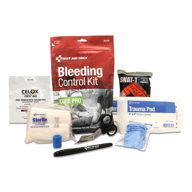 First Aid Only 91134 Critical Essentials Bleeding Control Kit for Limb  Torso Wounds 8 Pieces