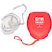 NOVAMEDIC First Aid Adult and Child CPR Rescue Mask Detachable Single Valve Pocket Resuscitator with Hard Case and Wrist Strap Kit Red