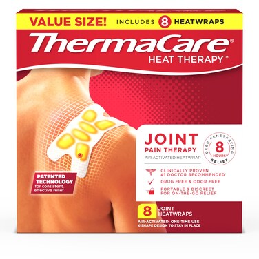 ThermaCareAdhesive Portable Heating Pad Disposable Joint Therapy Pain Relief Heat Patches MultiPurpose Heat Wraps 8 Count