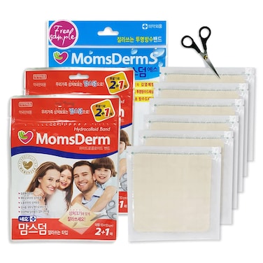 MomsDerm Hydrocolloid Transparent Cuttable Adhesive Bandage Pack of 6  4 x 4 inch Extra Large Korean Wound Cover Stretch Dressing Waterproof Bandages Fast Healing Wound Care First Aid Bandaid Patch
