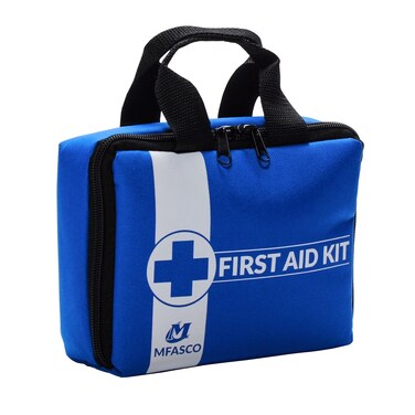 First Aid Kit 158 Piece for Home Or Auto by MFASCO Blue Case