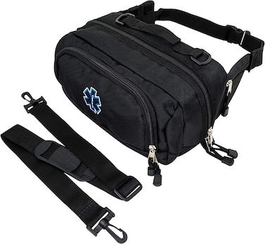 LINE2designDeluxe Medical Fanny Pack Large  EMS Emergency First Aid Paramedic EMT First Responder  Traveling Casual Size Medical Equipment Organizer Hip Bum Bag with Adjustable Strap  Black