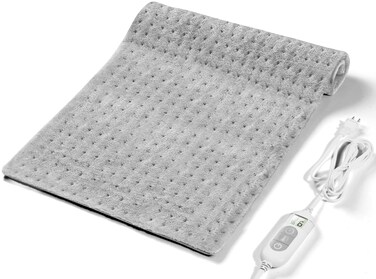 Heating Pad for Back  Cramps ReliefElectric Heat Pad Fast Heat6 Level Heat Setting3 Level TimmingAuto Shut Off Machine WashableSuitable for BackNeckAbdomen Pain Relief Light Grey 1733