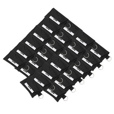 ASA TECHMED25 Pack CPR Face Mask Key Chain Kit with Gloves  One Way Valve Face Shield Mask First Aid Kit for Travel Home Office Boat Car EMS Firefighters Nurses First Responders Black