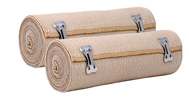 NexSkin 2 Organic Latex Free American Cotton  Comfort Elastic Bandage with Clip Fasteners  Beige 2 Pack