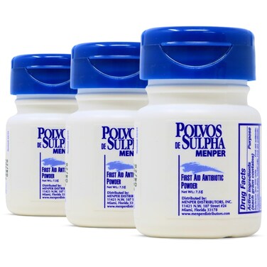 Polvos de Sulpha Antibiotic First Aid Powder for Minor Cuts Scrapes and Burns Prevents Wound Infection 090 Oz  75 g Pack of 3