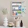 Large DualLock Medicine Cabinet  Wall Mounted  Secure Steel Medicine Pills  First Aid Kit  Emeergency Kit Box with Locks for Home Office  School Use White