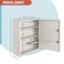 Large DualLock Medicine Cabinet  Wall Mounted  Secure Steel Medicine Pills  First Aid Kit  Emeergency Kit Box with Locks for Home Office  School Use White