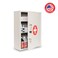 Large DualLock Medicine Cabinet  Wall Mounted  Secure Steel Medicine Pills  First Aid Kit  Emeergency Kit Box with Locks for Home Office  School Use White