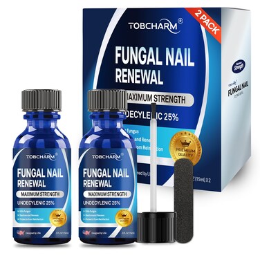 Toenail Fungus Treatment Extra Strength with 25 Undecylenic Acid  Tea Tree Oil Nail Fungus Treatment for Toenail  Fingernails Antifungal Nail Treatment for Damaged Nails and Thick Toenails 2Pcs
