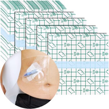 Waterproof Shower Adhesive Bandage Transparent Film Dressing Clear Wound Shields Water Barrier Protector for Knee Hip Replacement Arm Leg Back Abdomen Post Surgical Incision 6x6 50 Pack