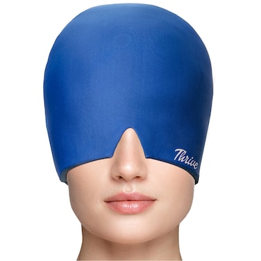 Thrive Gel Ice Headache Relief Cap Blue  Cold Therapy Headache Relief Hat Compress Sinus Headache Stress Relief Puffy Eyes Cool Ice Head Wrap Ice Pack Mask  One Size Fits All