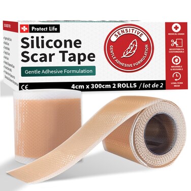 MedicalGrade Silicone Scar Tape Roll 4cm x 300cm Keloid Bump Removal Scar Sheets  Reusable Silicone Tape Scar Removal Strips Scar Tape for Surgical Scars C Section Scar Silicone Strips 2 Pack