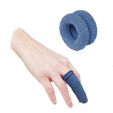 Finger Bandage First Aid Tublar Bandage Finger Bobs Cots Buddies Dressings 15x600mm for Use Beneath A Finger Cot Pack of 10 Blue Colour