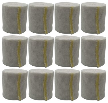 Premium Elastic Bandages with Velcro Closure Compression Bandage 2 x 5 Yards Athletic Stretchable Bandage Wrap for Legs Knees Ankles Wrists Elbows Shoulders Pack of 12