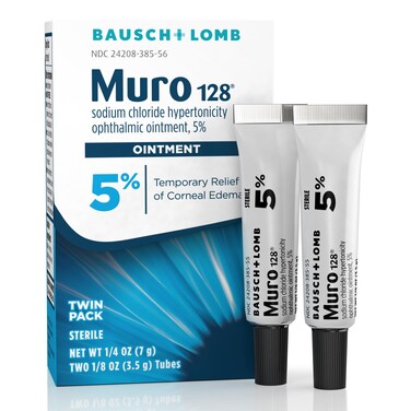 Muro128 Sodium Chloride Hypertonicity Ophthalmic Ointment 5 Twin Pack 2 Count Pack of 1