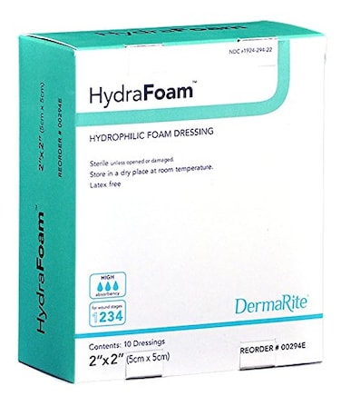DermaRiteHydrafoam Hydrophilic Foam Dressing 2 L x 2 H