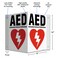 Two 8 x 10 3way AED Sign  0060 Polystyrene Plastic Weatherproof Clear Text  Defibrillator Symbol  Easy Installation