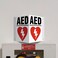 Two 8 x 10 3way AED Sign  0060 Polystyrene Plastic Weatherproof Clear Text  Defibrillator Symbol  Easy Installation