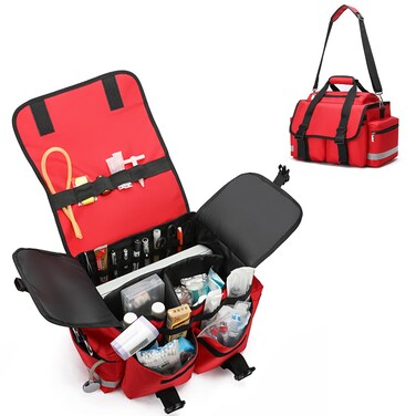 Medical Bag Emergency Bag First Aid Bag First Responder Bag Medicine Professional Trauma Bag Medical Bag for Nurses First Aid Carrier for Paramedics and Emergency Supplies 17 x 12 x 11 Bag only